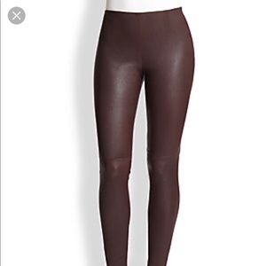 Ralph Lauren Collection burgundy leather pants